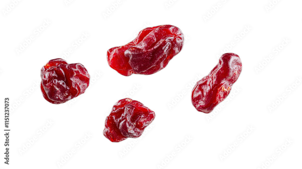 Dried Cranberries on White Background for Healthy Snacking Options