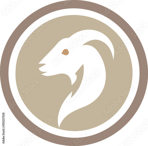 Abstract modern horned goat animal anagram symbol logo icon design as a silhouette depiction of a mascot emblem of a large growing company