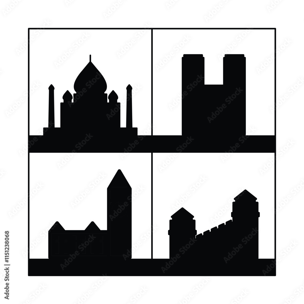 Naklejka premium city skyline with background