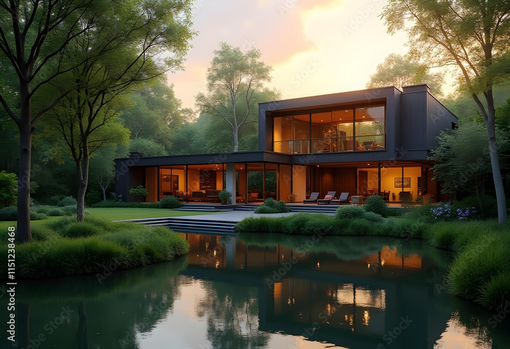 3d rendering of modern cozy house, illustration
3d rendering of modern cozy house, illustration
