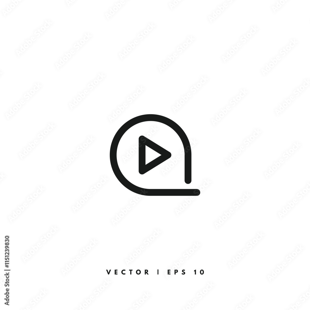 Play Button Icon. Editable Stroke Play Button Icon. Editable Stroke