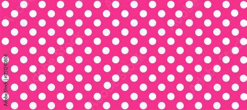 Pink seamless pattern with white polka dots