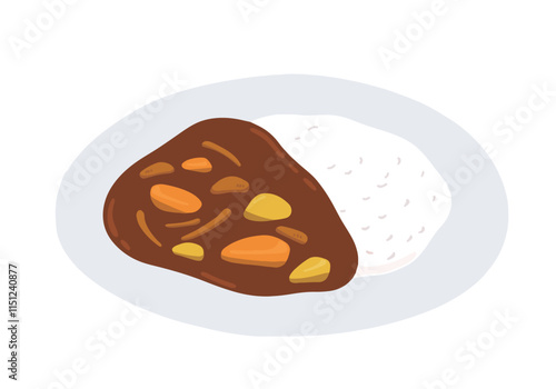 シンプルなカレーライスのイラスト