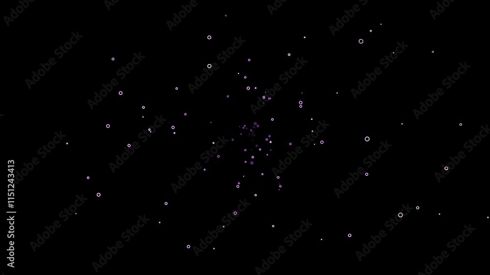 Circle shape particles animation on a black background Circle shape particles animation on a black background