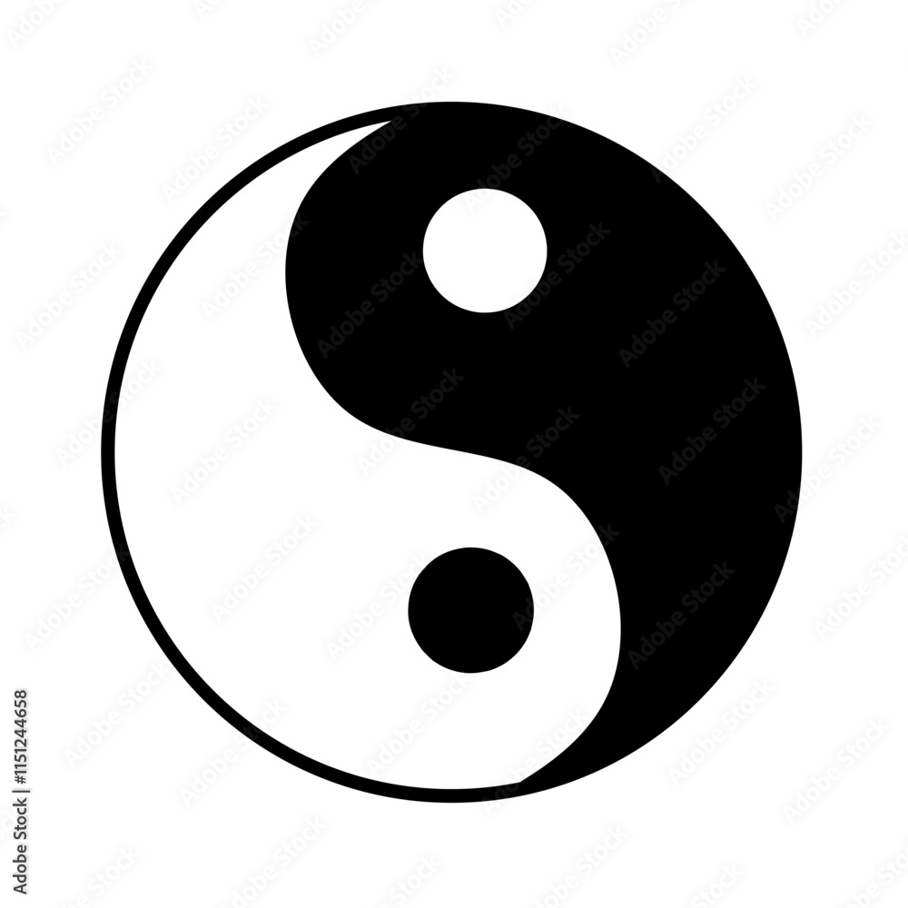yin yang symbol vector on white background yin yang symbol vector on white background