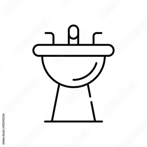 Hair wash basin vector icon