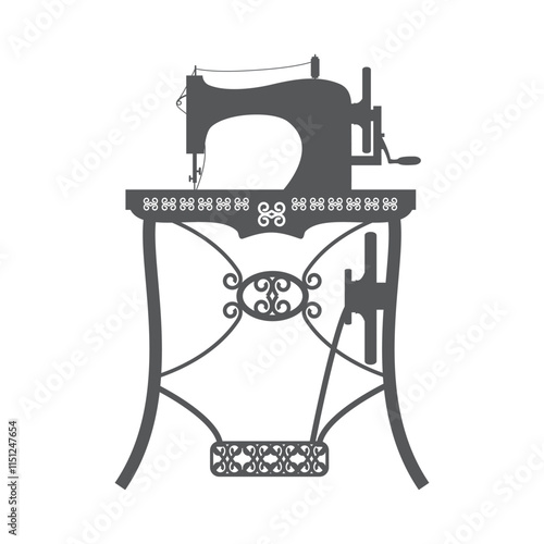 Manual sew machine icon. Simple illustration of manual sew machine icon for web design isolated on w
