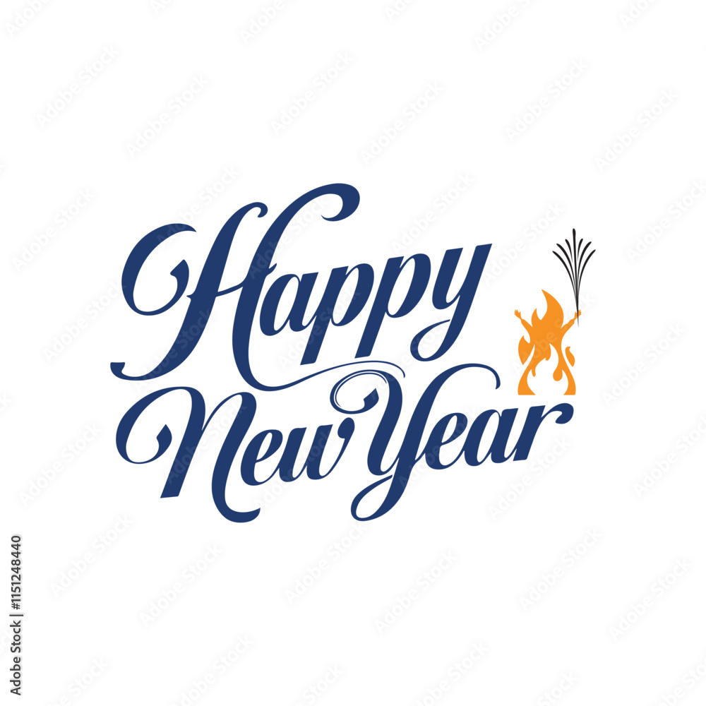 Fototapeta premium happy new year 2025 typography calligraphy typescript hand drawn letterings text t-shirt vector design