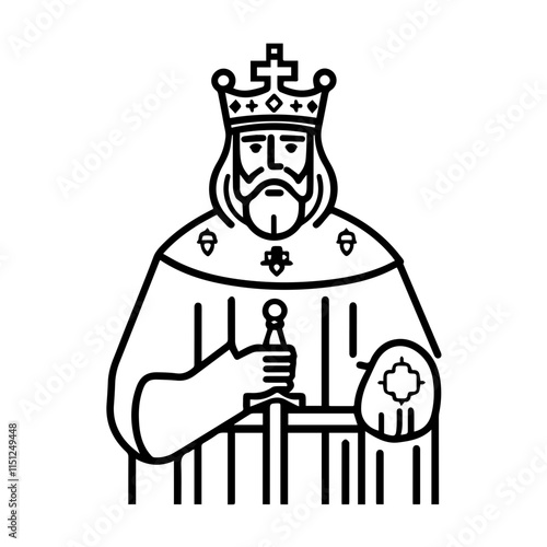 king with crown vector illustration