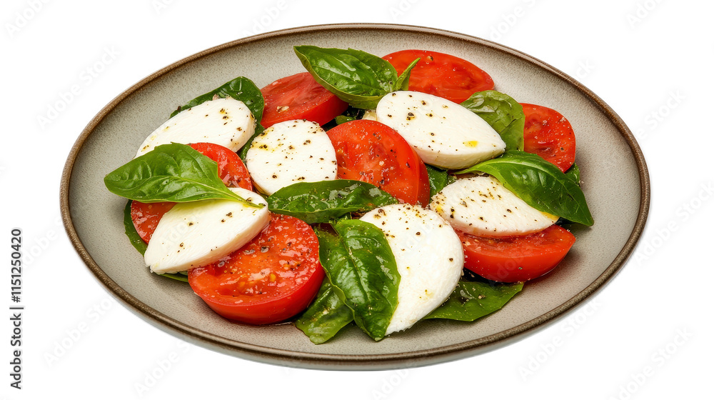 Fresh Caprese Salad with Tomatoes, Mozzarella and Basil Leaves Fresh Caprese Salad with Tomatoes, Mozzarella and Basil Leaves