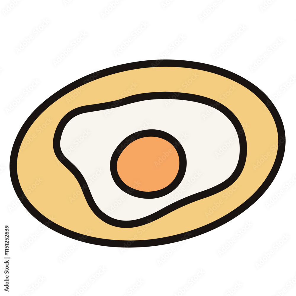 vector illustration of sunny side egg on the plate drawing, illustration of fried egg on the plate, suited for breakfast menu vector illustration of sunny side egg on the plate drawing, illustration of fried egg on the plate, suited for breakfast menu