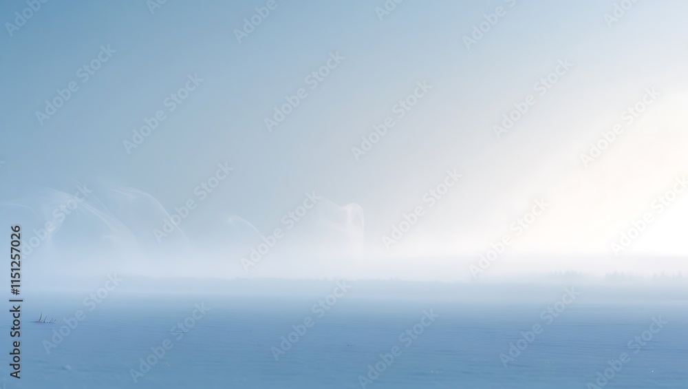 Serene Winter Landscape With Fog And Snow Serene Winter Landscape With Fog And Snow
