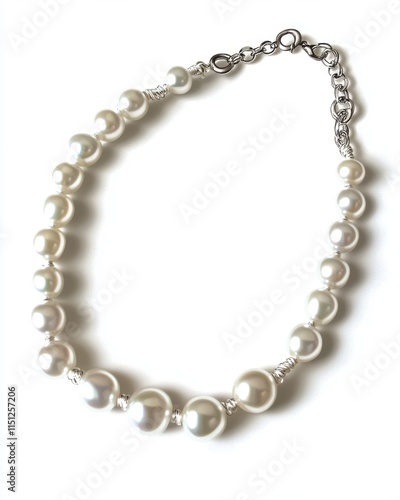 Wallpaper Mural Elegant pearl necklace with silver accents, showcasing a classic design perfect for any occasion. Torontodigital.ca