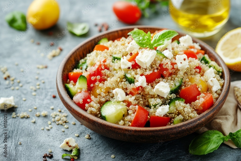 Vibrant Quinoa Salad with Feta and Veggies