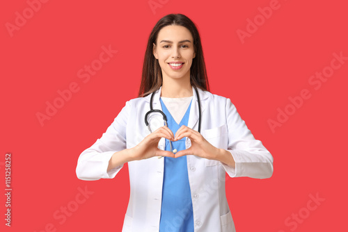 Young female doctor making ...