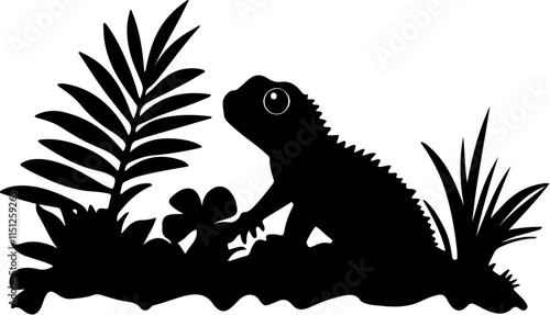 lizard black silhouette vector logo