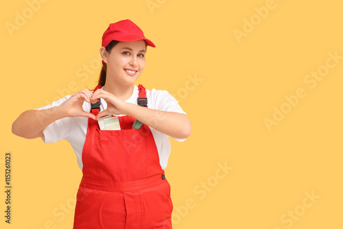 Young female painter making...