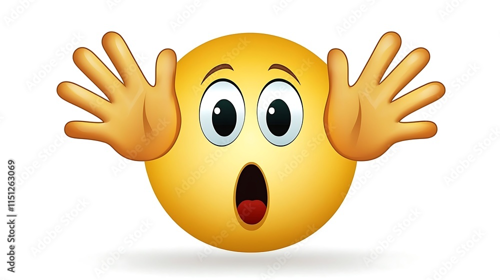 Shocked Emoji Face with Hands Up Surprised Amazed Fear OMG Wow Shocked Emoji Face with Hands Up Surprised Amazed Fear OMG Wow