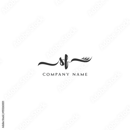 Minimalist SF Logo Design with Abstract Feather Element