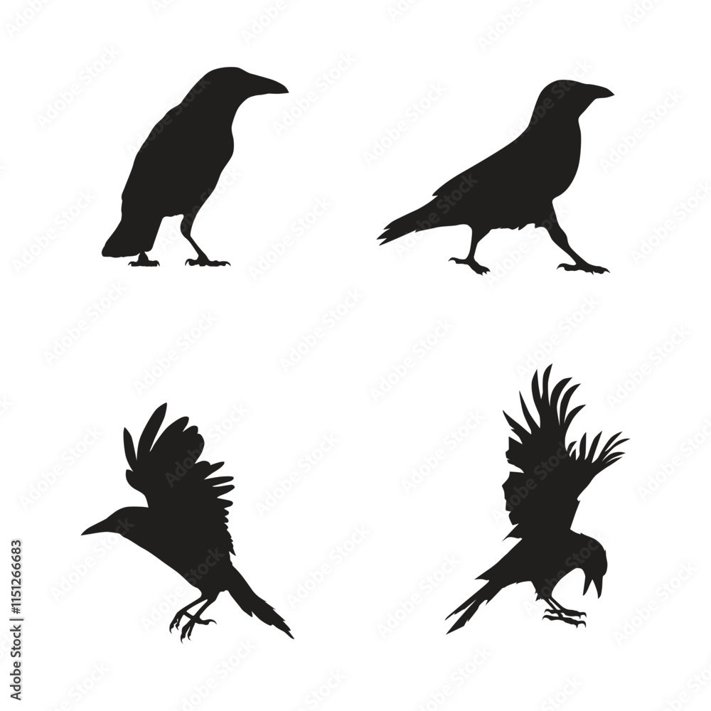 Bird Silhouette Collection , Flying and Perched Birds Vectors set Bird Silhouette Collection , Flying and Perched Birds Vectors set