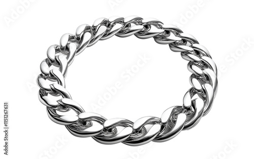 Silver Chain Ring isolated on transparent Background