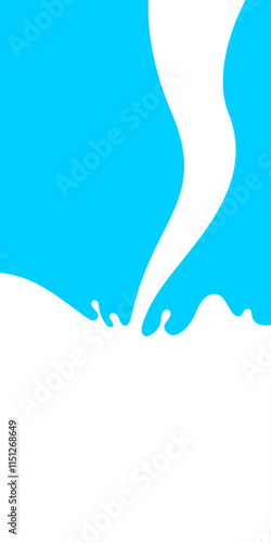 pouring milk, milk splash, pour milk for banner background, waves simple shape, milk splashes for advertising dairy products
