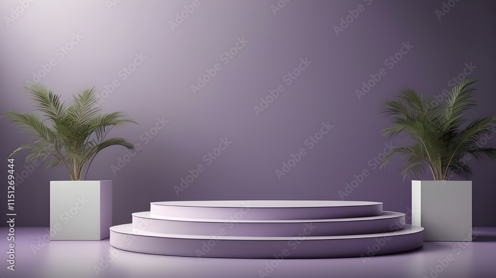 Elegant White Podium 3D Illustration Set Against a Purple Gradient for Advertising Displays.
Elegant White Podium 3D Illustration Set Against a Purple Gradient for Advertising Displays.