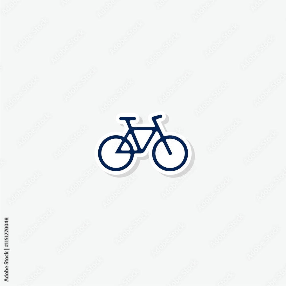 Bike icon sticker isolated on gray background Bike icon sticker isolated on gray background