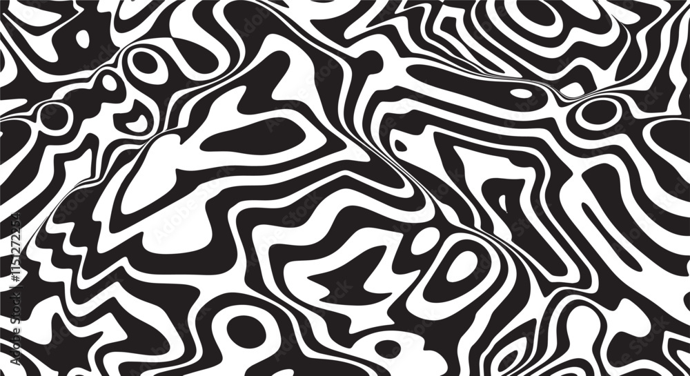 Trippy organic shape Waves Ripple Pattern black and white retro wave pattern reminding optical illusions Trippy organic shape Waves Ripple Pattern black and white retro wave pattern reminding optical illusions