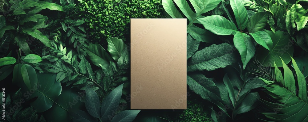Ecofriendly packaging mockup surrounded by lush greenery, showcasing creative natural themes, perfect for 3D illustration and branding concepts Ecofriendly packaging mockup surrounded by lush greenery, showcasing creative natural themes, perfect for 3D illustration and branding concepts