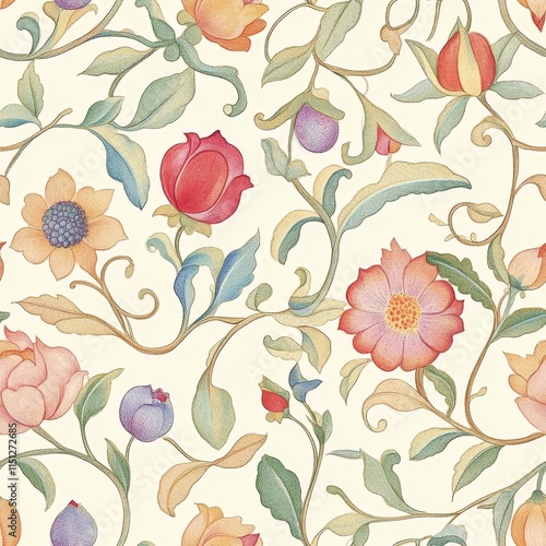 Abstract flower blooming design. Pattern with floral seamless