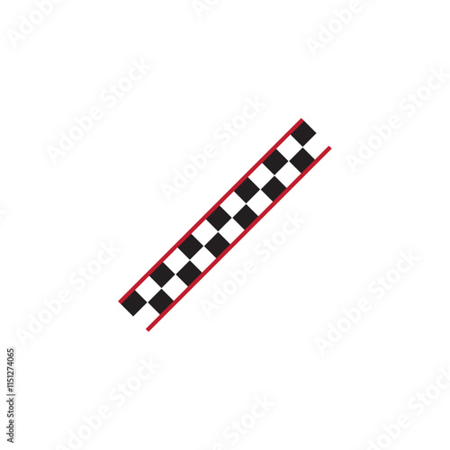 checkered flag red stripes vector