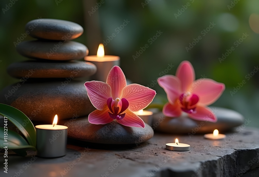 Zen basalt stones and bamboo on the wood
Zen basalt stones and bamboo on the wood