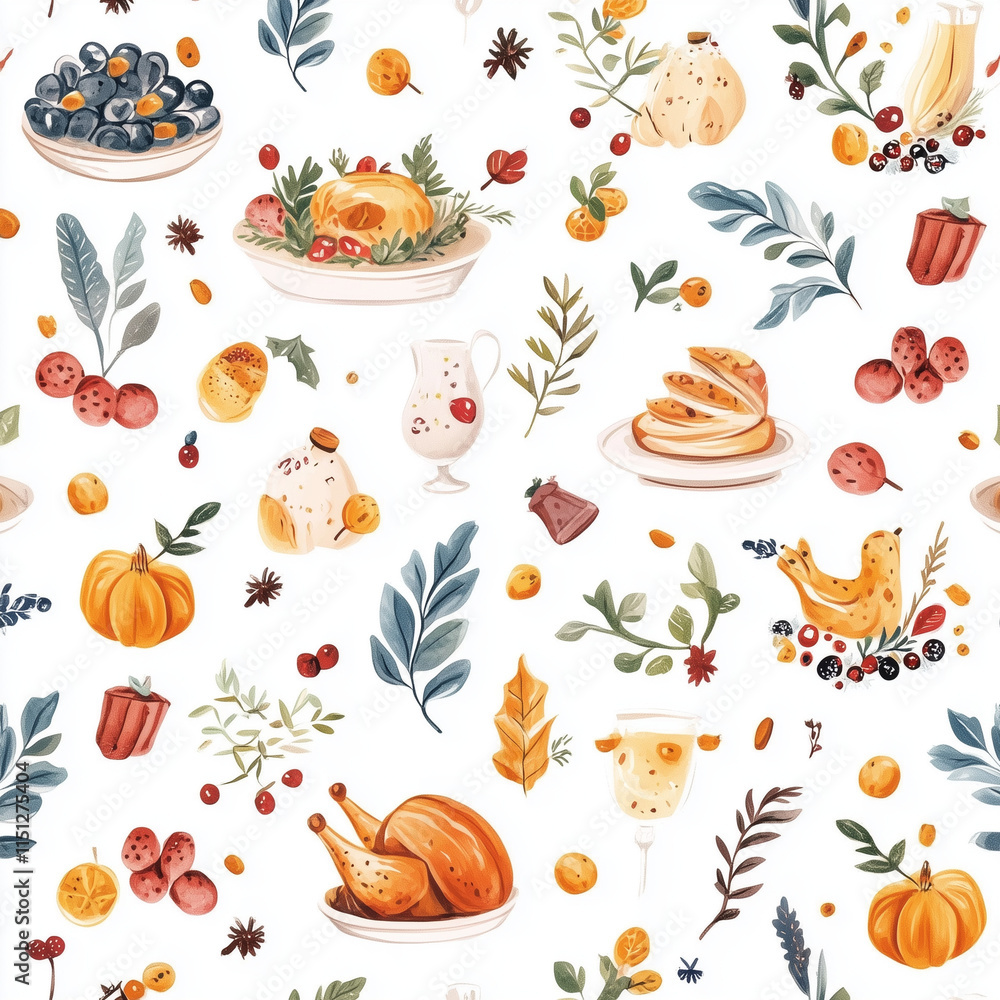 seamless background with food seamless background with food
