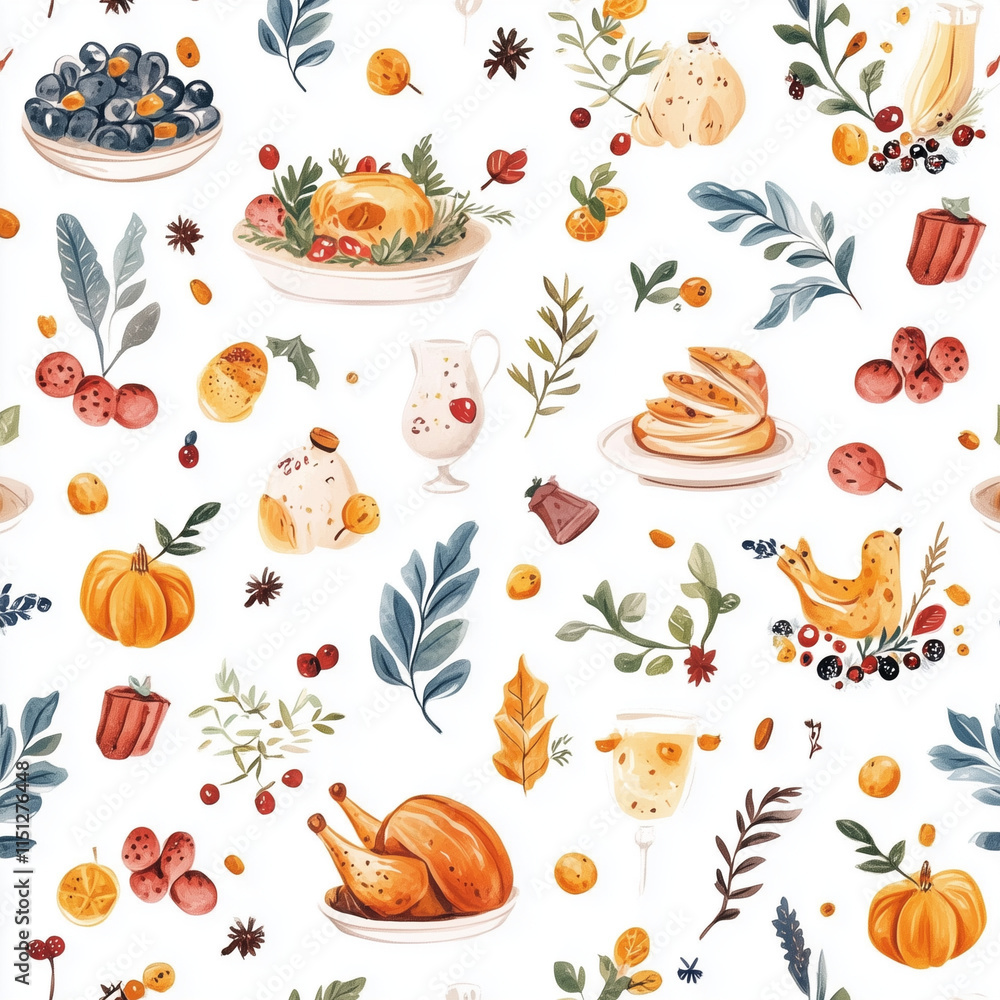 seamless background with food seamless background with food