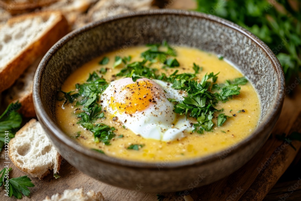 Creamy Egg Soup with Crusty Bread Creamy Egg Soup with Crusty Bread