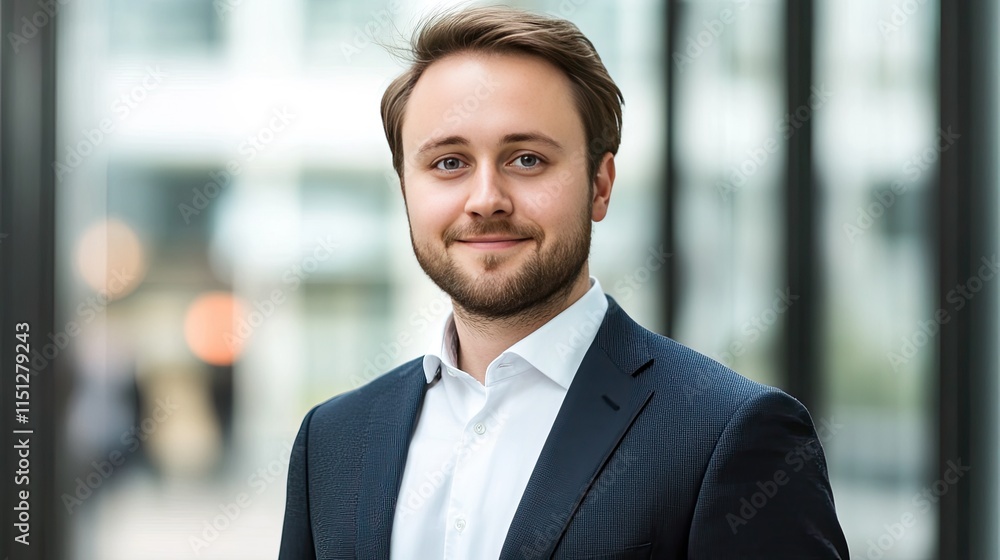 Young Professional Man in Smart Suit with Confident Expression Young Professional Man in Smart Suit with Confident Expression