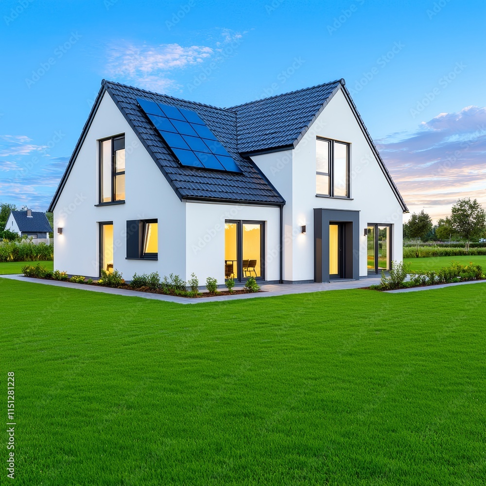 A lifestyle image depicting the installation of solar panels on a residential property. A lifestyle image depicting the installation of solar panels on a residential property.