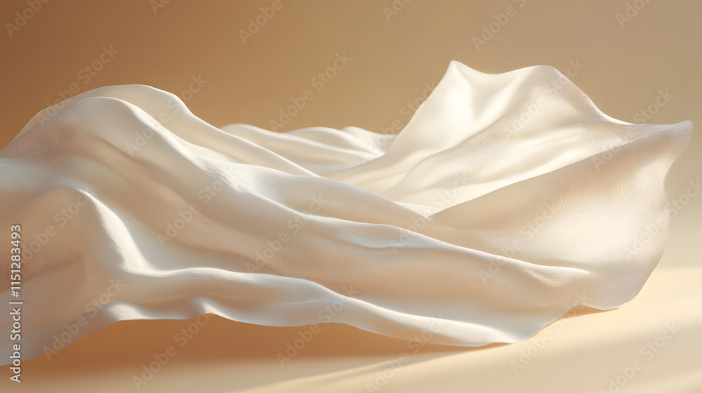 Luminous drapery captured in soft light, revealing delicate textures and graceful movement Luminous drapery captured in soft light, revealing delicate textures and graceful movement