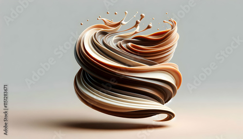 Wallpaper Mural Pantone A side view of an abstract mocha mousse swirl, with smooth transitions between shades of mocha and c2 Torontodigital.ca