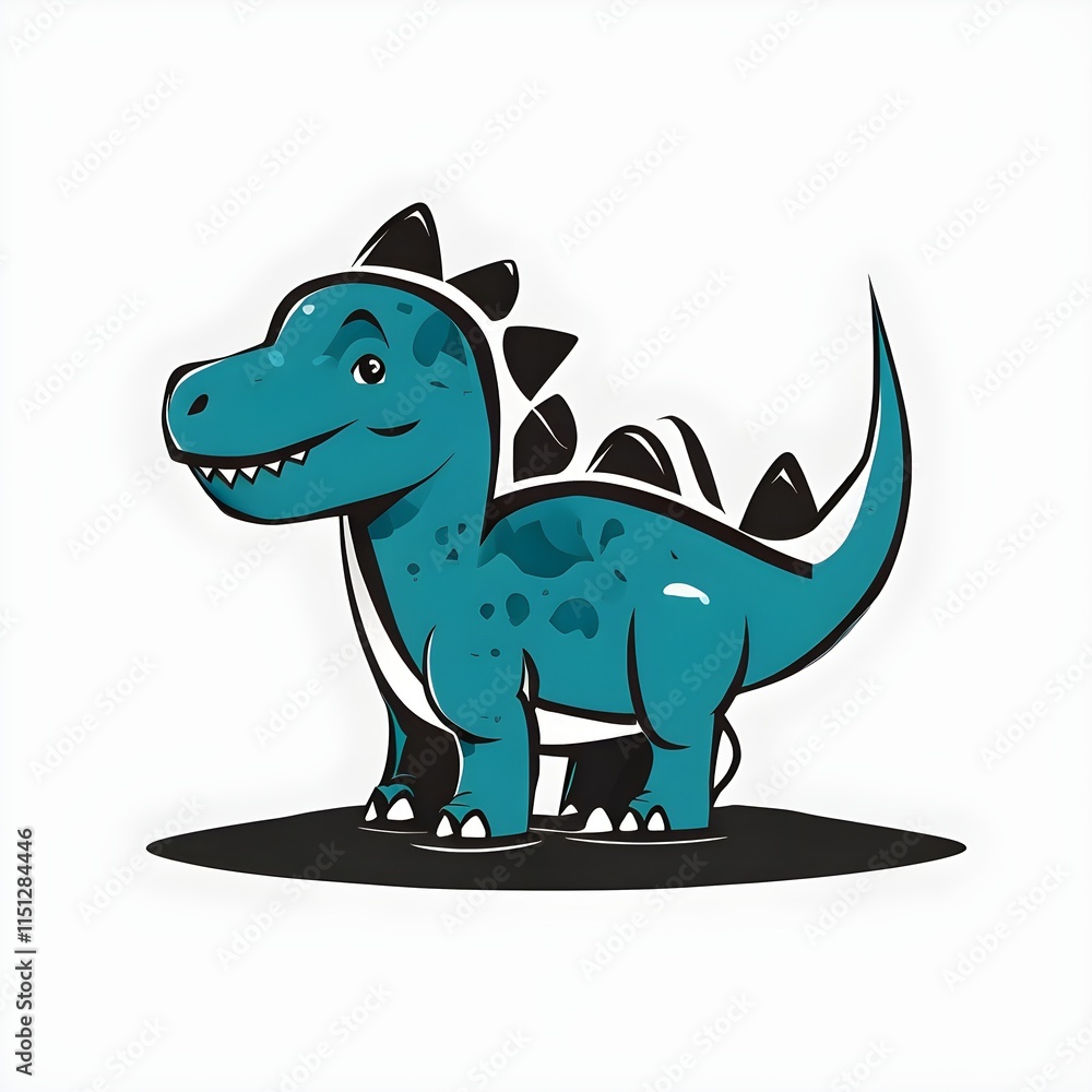 A simple cartoon dino with a white background A simple cartoon dino with a white background