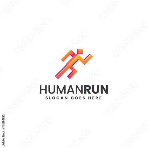 Human Run Gradient Colorful Logo