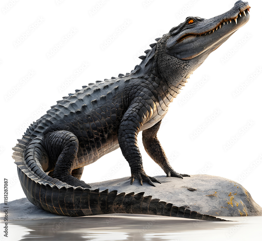 Fototapeta premium Adorable cartoon crocodile clipart featuring a cute, friendly character with vibrant details.