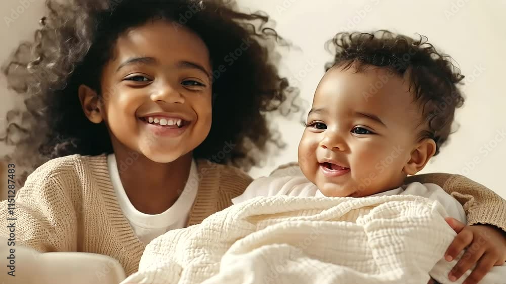 Siblings Bonding While Tucking in Baby Brother or Sister Siblings Bonding While Tucking in Baby Brother or Sister