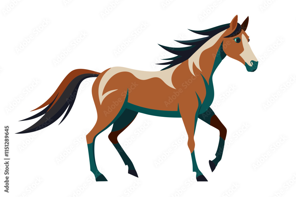Stunning, healthy horse vector illustration showcasing elegance and vitality Stunning, healthy horse vector illustration showcasing elegance and vitality