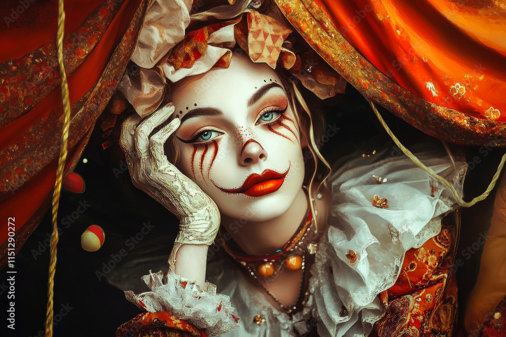 Circus Woman. AI generated image. A digital illustration of a woman circus performer. Circus Woman. AI generated image. A digital illustration of a woman circus performer.