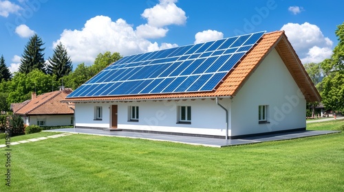 Wallpaper Mural Sunset view of rooftop solar panels. Embracing clean energy, sustainable living, and residential solar power systems. Torontodigital.ca