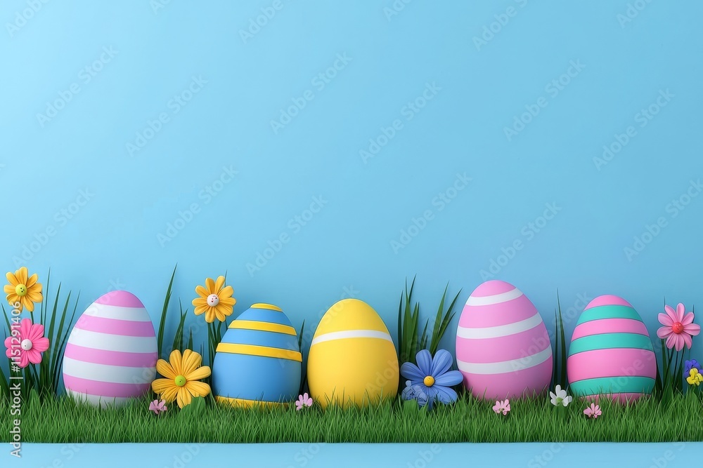 A 3D depiction of a cheerful Easter egg hunt in a sunny garden with children, featuring a clean background, no copyrighted logos, and no text. A 3D depiction of a cheerful Easter egg hunt in a sunny garden with children, featuring a clean background, no copyrighted logos, and no text.