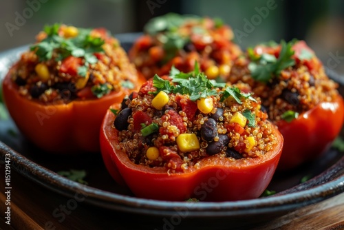 Stuffed Bell Peppers with Quinoa and Beans photo