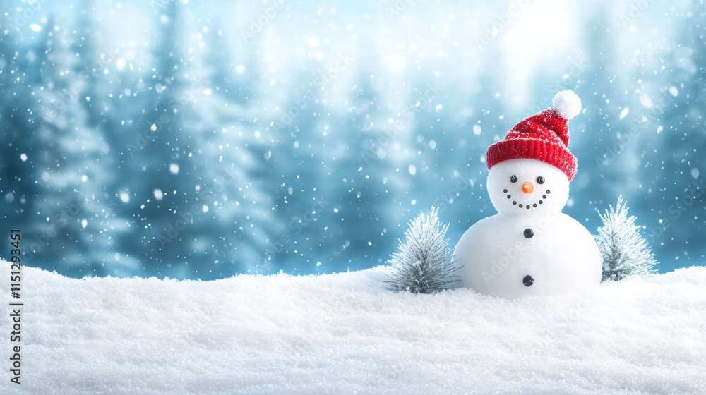 Snowy Winter Wonderland with Snowman Snowy Winter Wonderland with Snowman